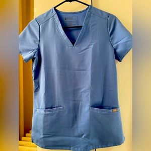 Figs Scrub Top Ceil Blue XXS